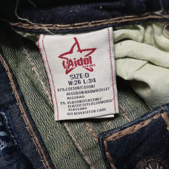 La Idol Jeans Women's Size W26 / L34 Cotton Denim Blue Mid-Rise Stretchy Jeans - Picture 5 of 5